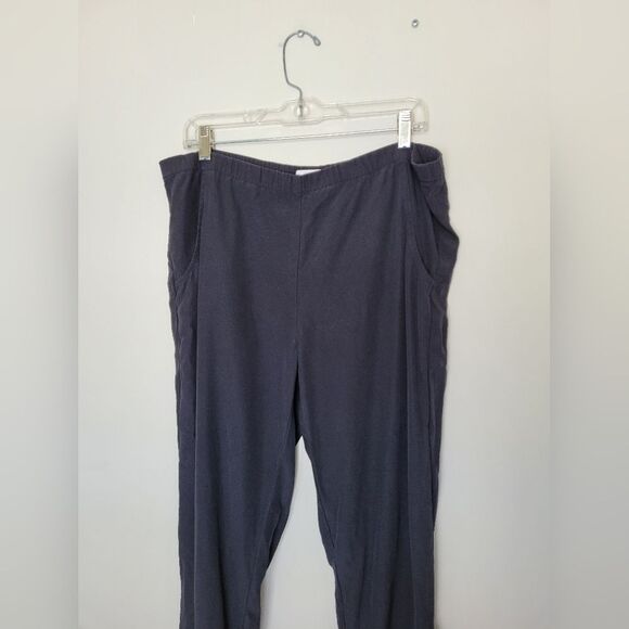 Elaine Kim 100% Silk Lined Pull On Pants Elastic Waistband Cuffed Ankle Black - Picture 2 of 10